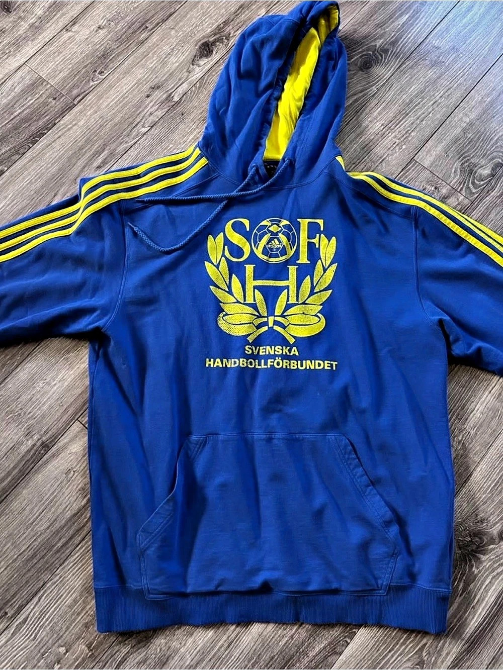 adidas Kids Blue Yellow Handball Hoodie